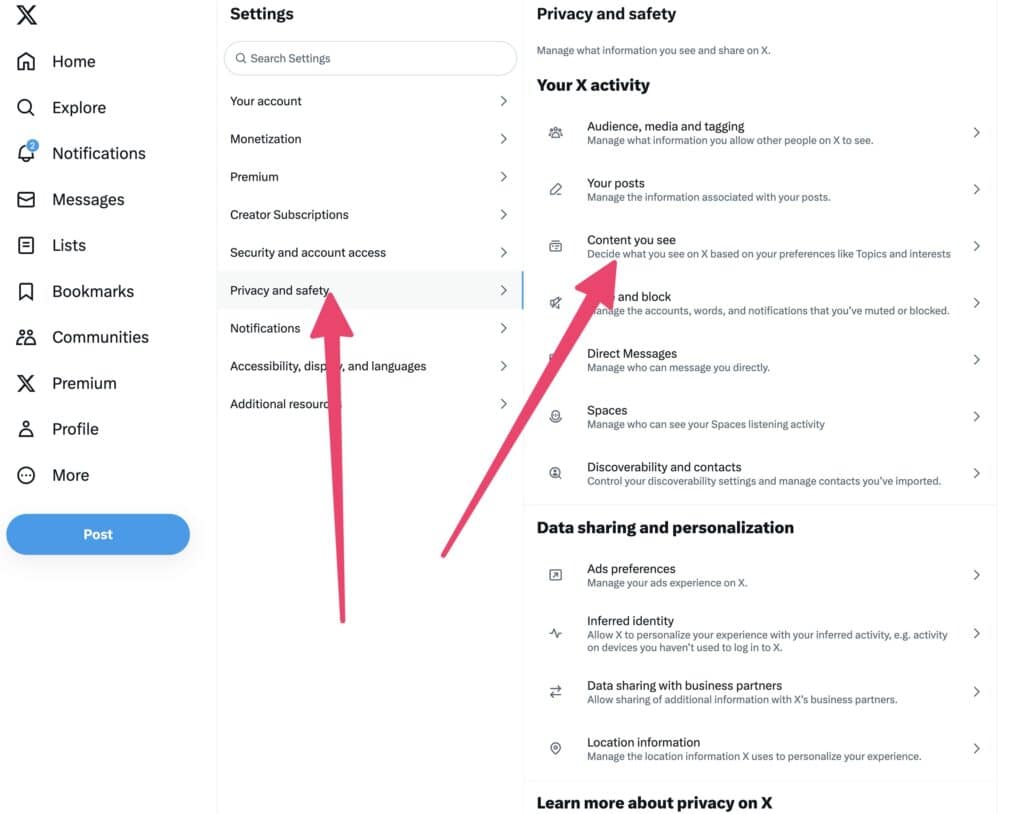 Comment modifier vos paramètres Twitter (X.com) pour afficher le contenu sensible